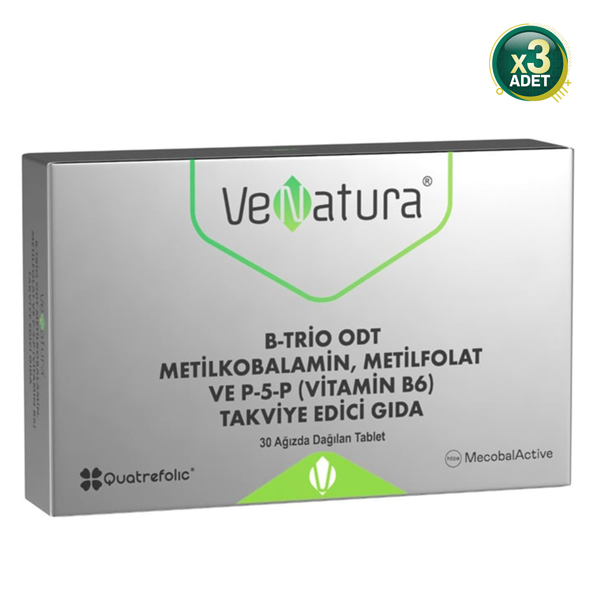 Venatura B-Trio ODT Metilkobalamin 30 Tablet 3 Adet