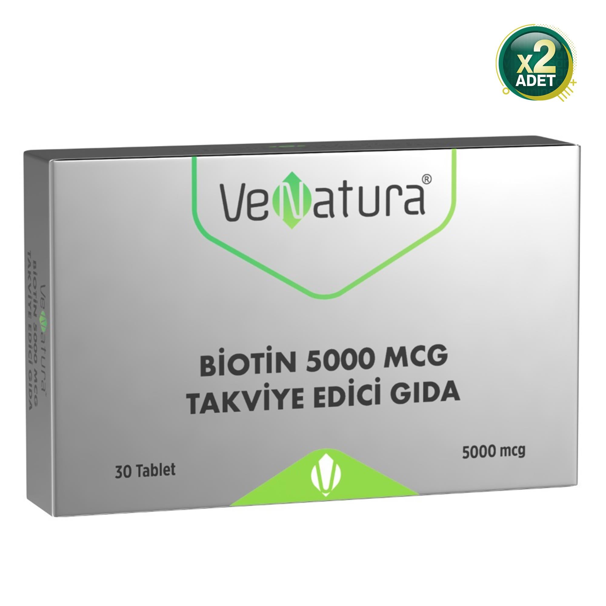 Venatura Biotin 5000 mcg 30 Tablet 2'li