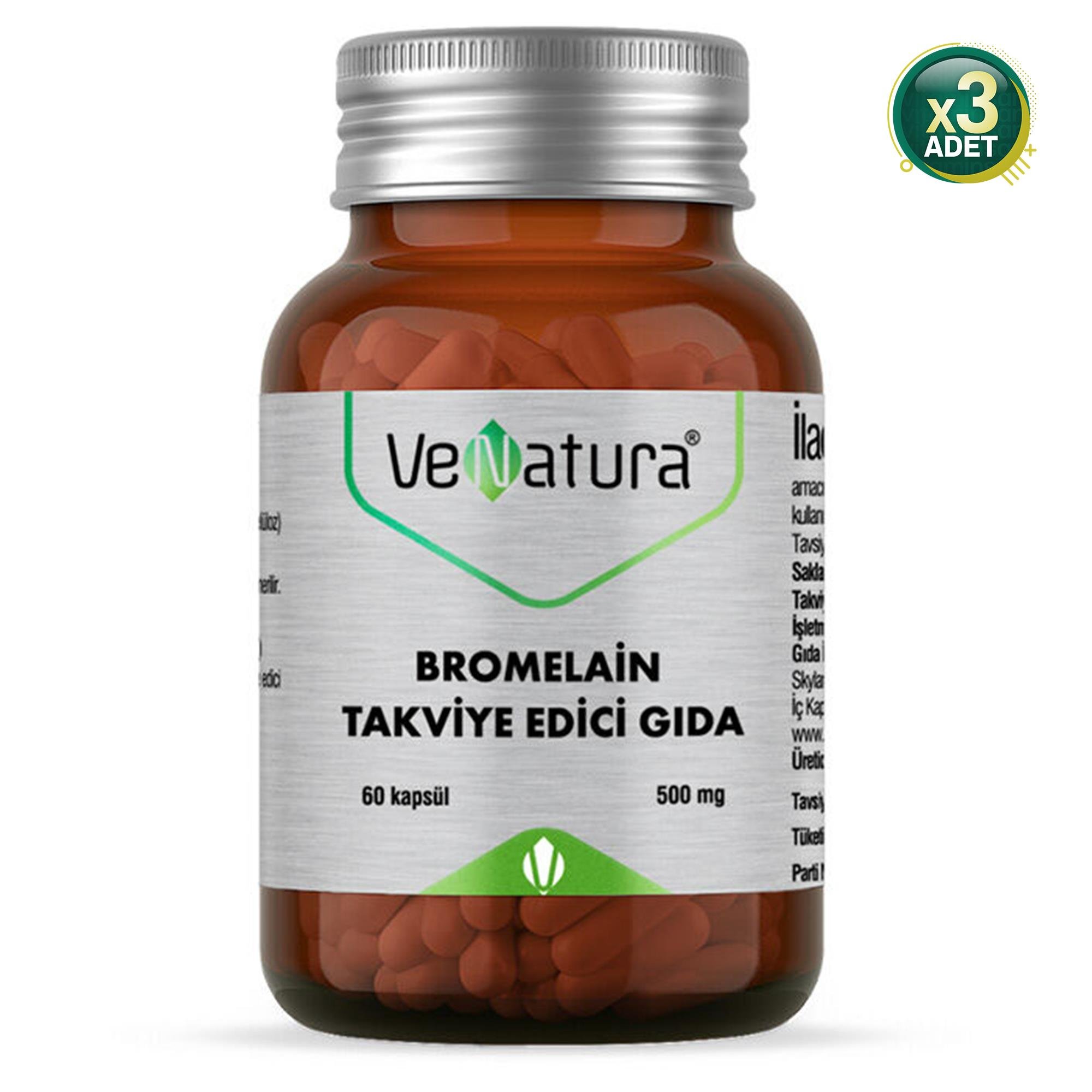 Venatura Bromelain 60 Kapsül 3 Adet