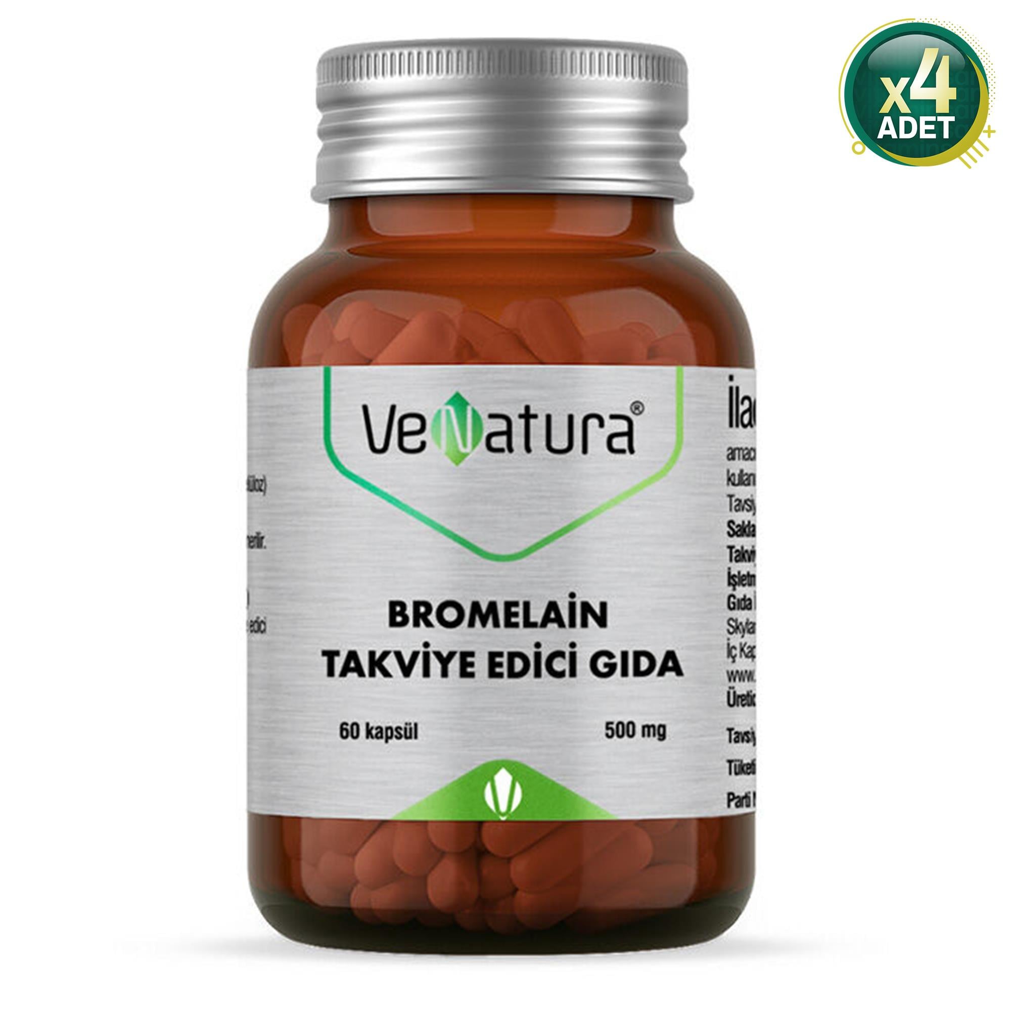 Venatura Bromelain 60 Kapsül 4'lü