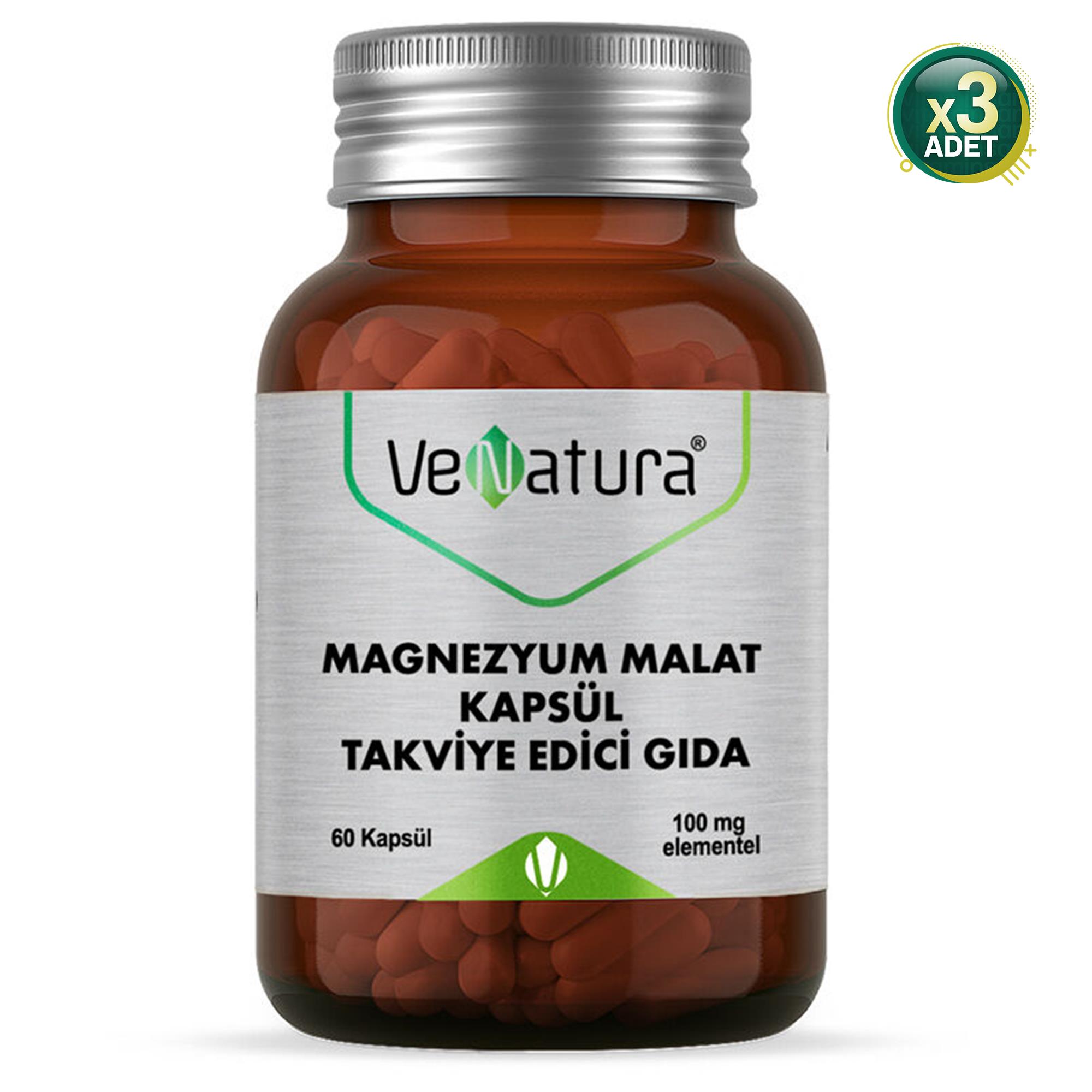 Venatura Magnezyum Malat 100 mg 60 Tablet 3'lü