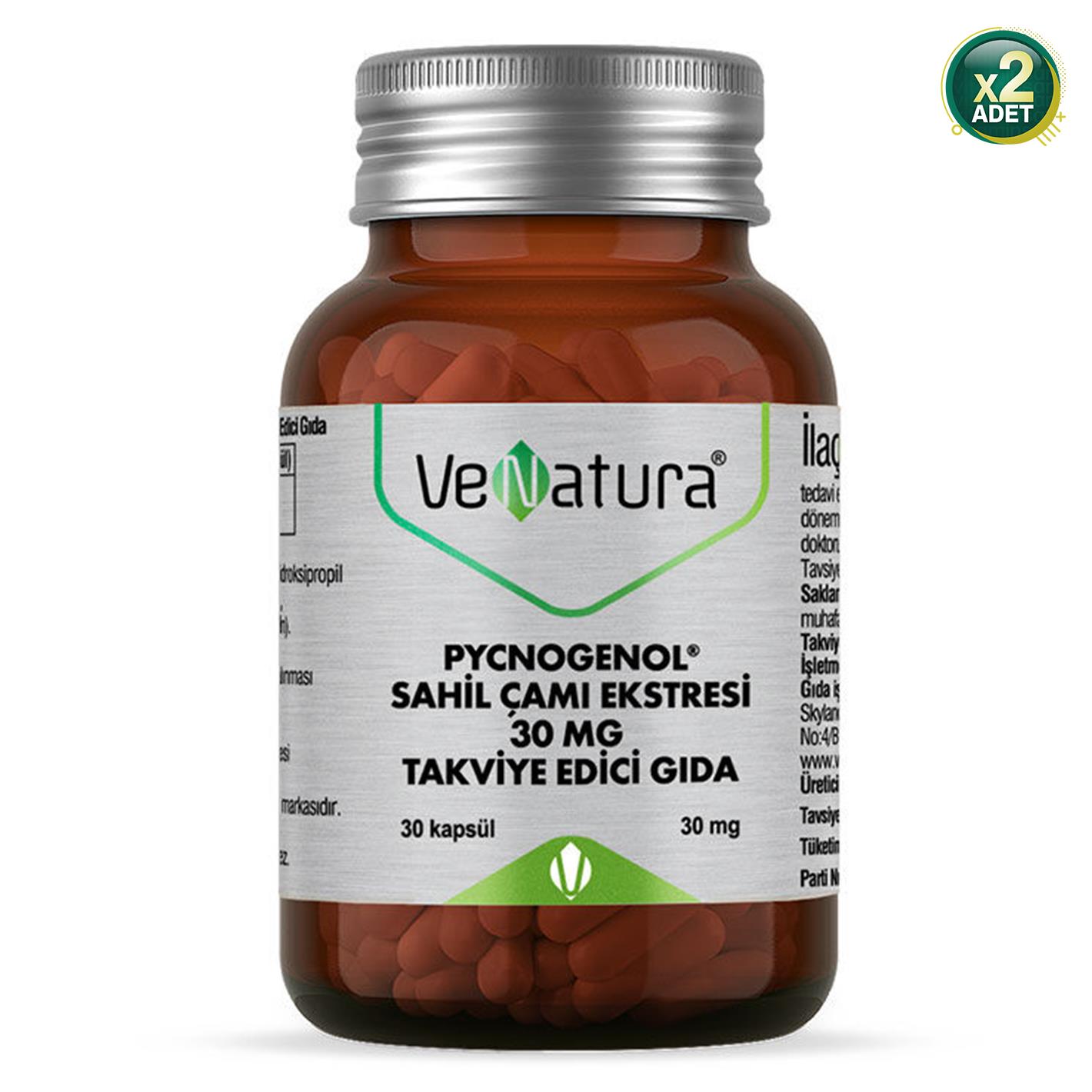 Venatura Pycnogenol Sahil Çamı Ekstresi 30 mg 30 Kapsül 2 Adet