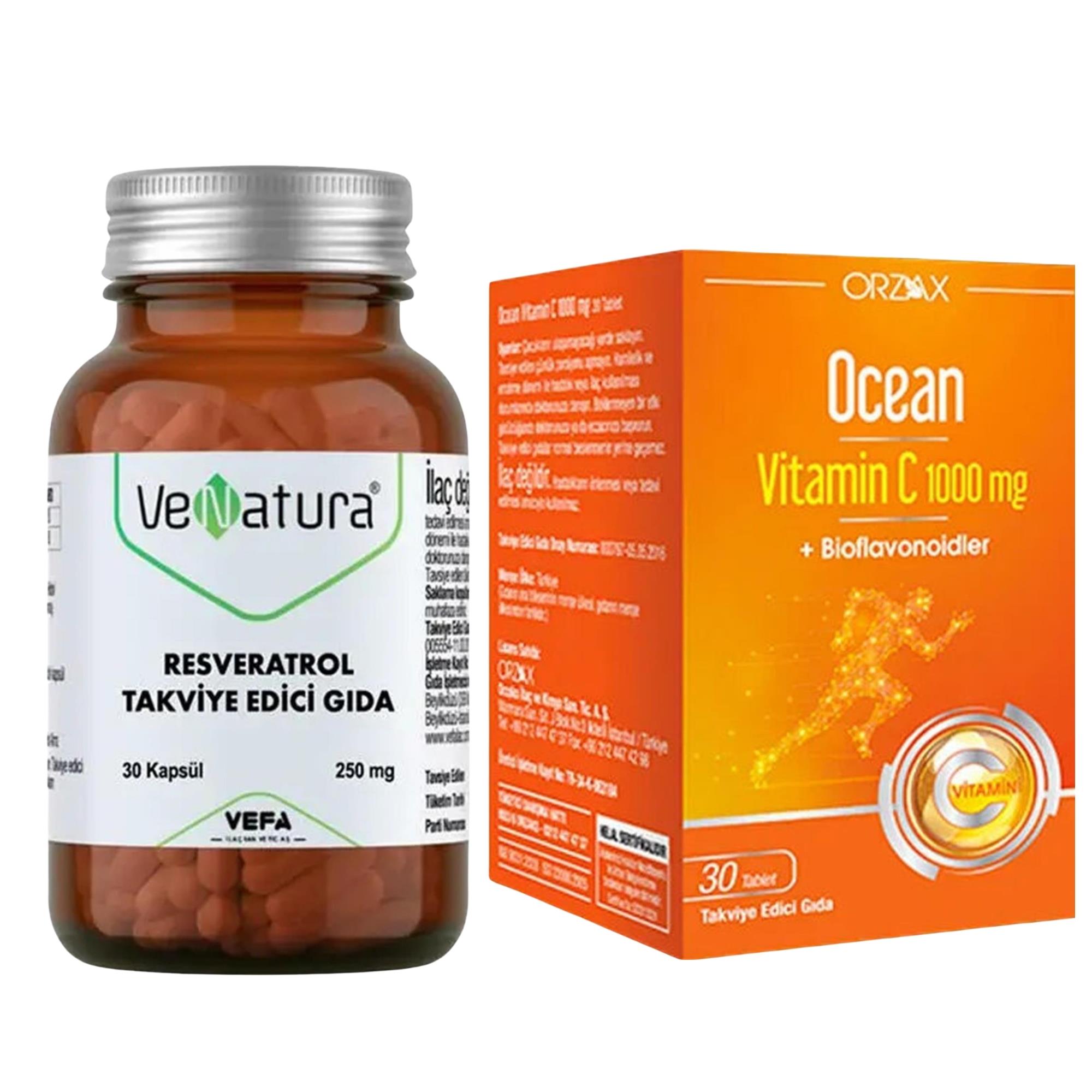 Venatura Resveratrol 250 Mg 30 Kapsül + C 1000 Mg 30 Tablet