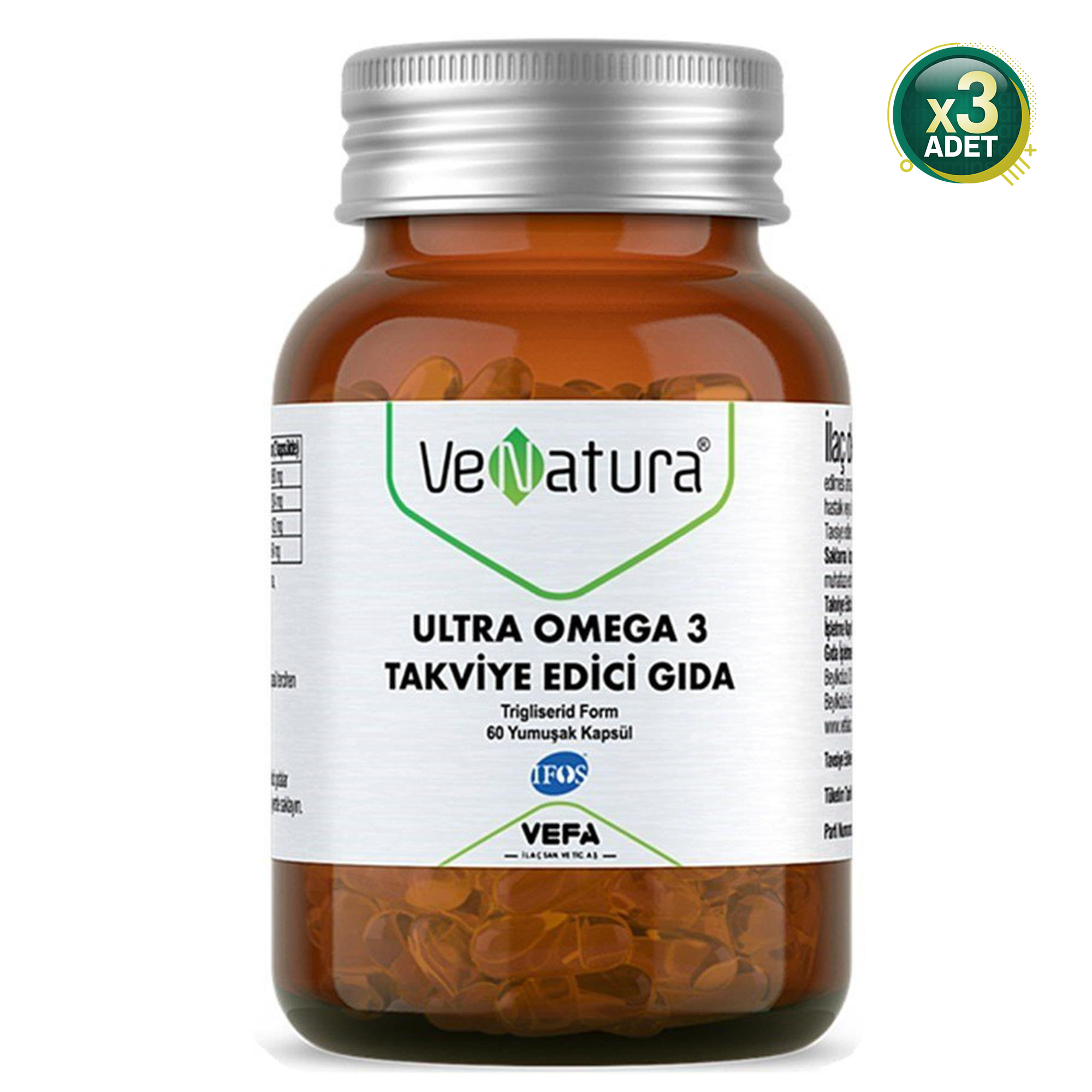 Venatura Ultra Omega 3 60 Kapsül 3 Adet