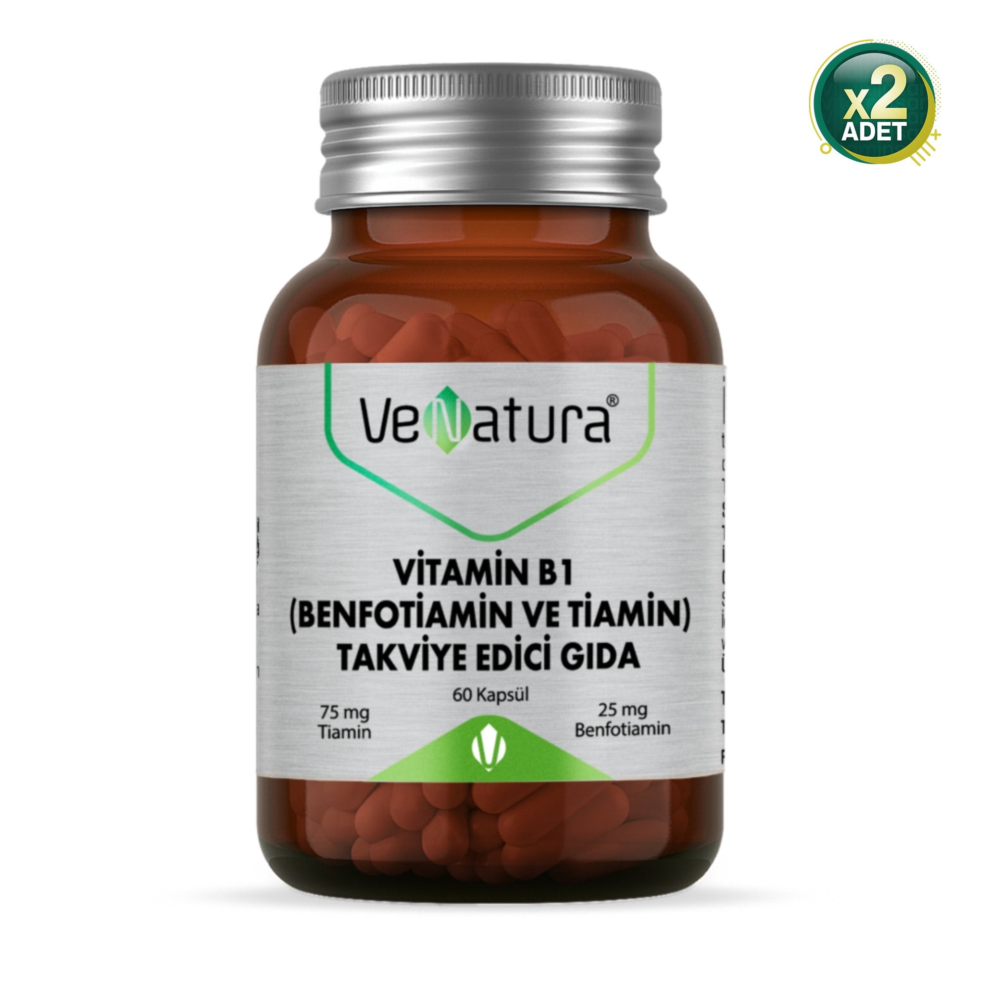 VeNatura Vitamin B1 Benfotiamin ve Tiamin 60 Kapsül 2 Adet