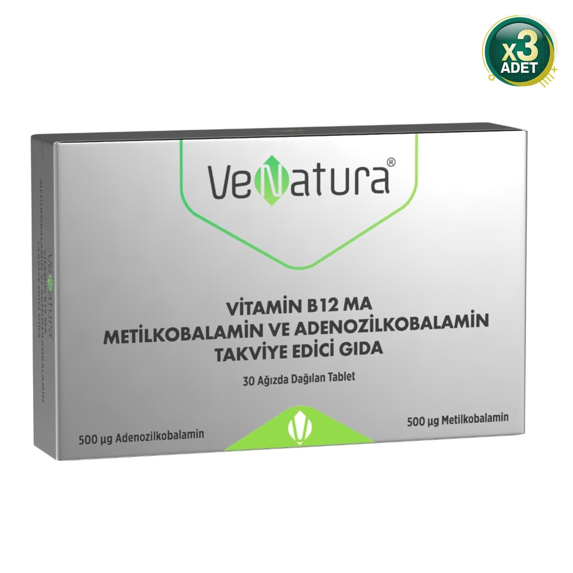 Venatura Vitamin B12 Ma 30 Tablet 3 Adet