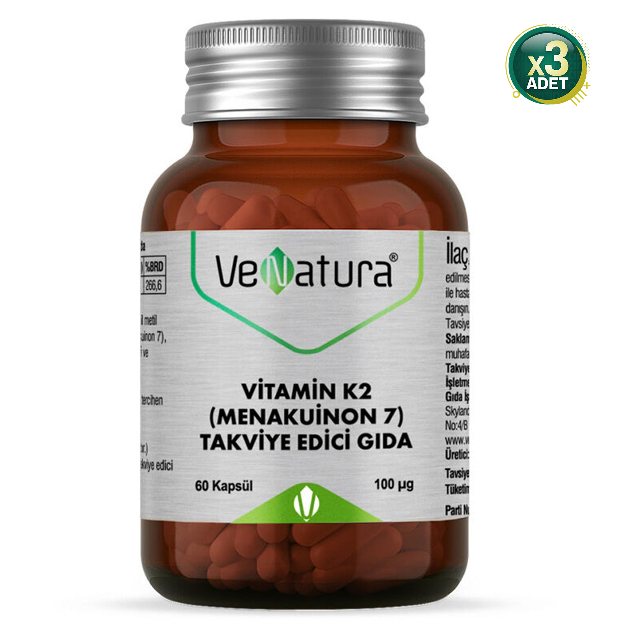 Venatura Vitamin K2 60 Kapsül 3 Adet