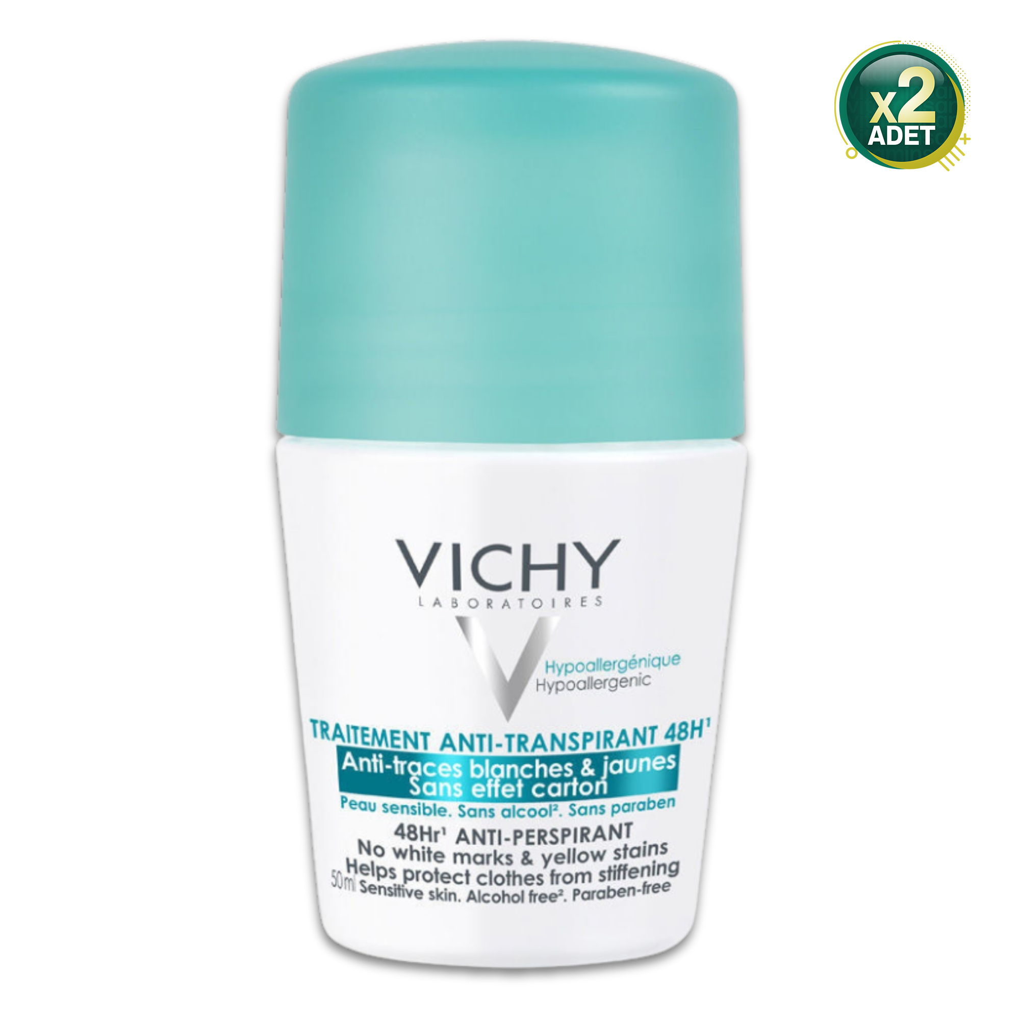 Vichy Yoğun Terleme Karşıtı İz Bırakmayan 50 ml Roll-On 2 Adet