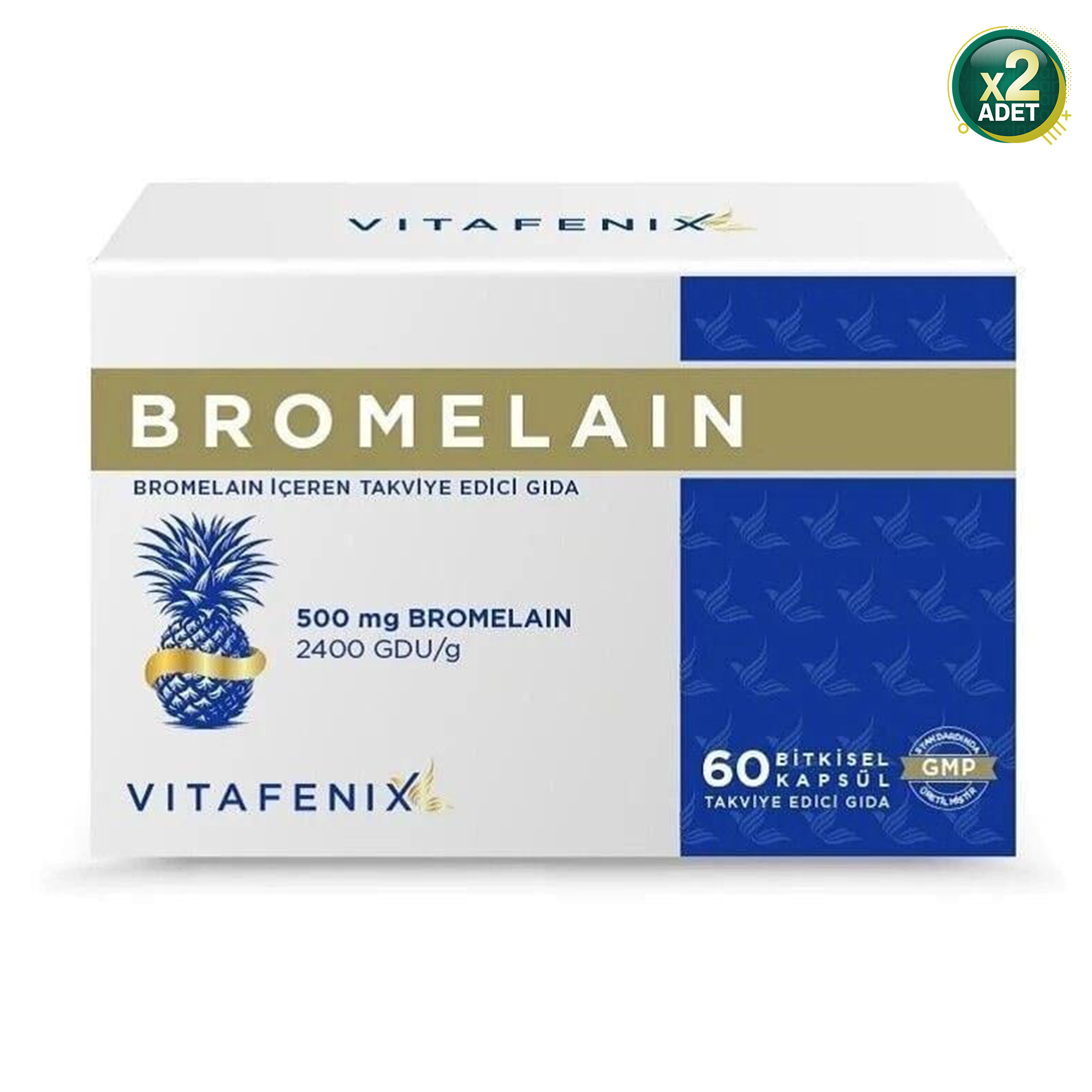 Vitafenix Bromelain 500mg 60 Kapsül 2'li