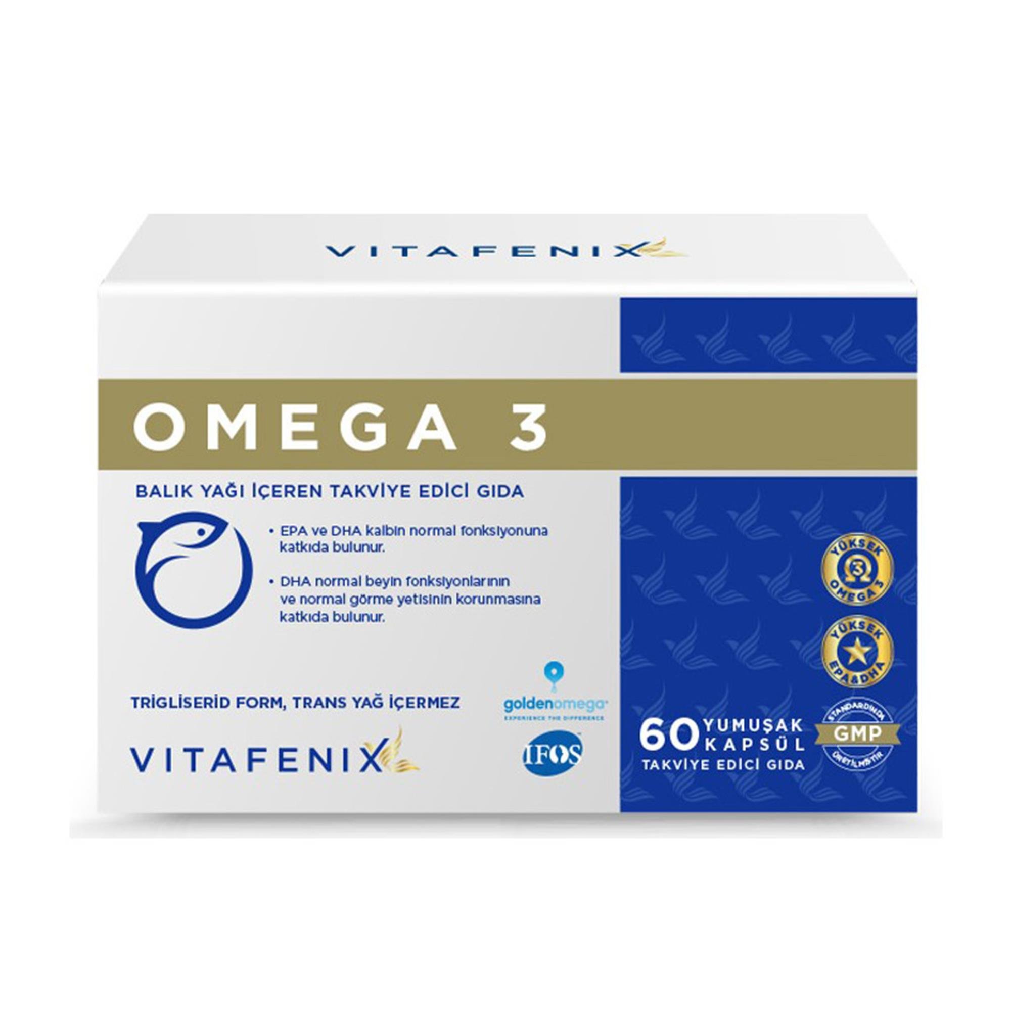 Vitafenix Omega 3 Balık Yağı İçeren Takviye Edici Gıda 60 Kapsül