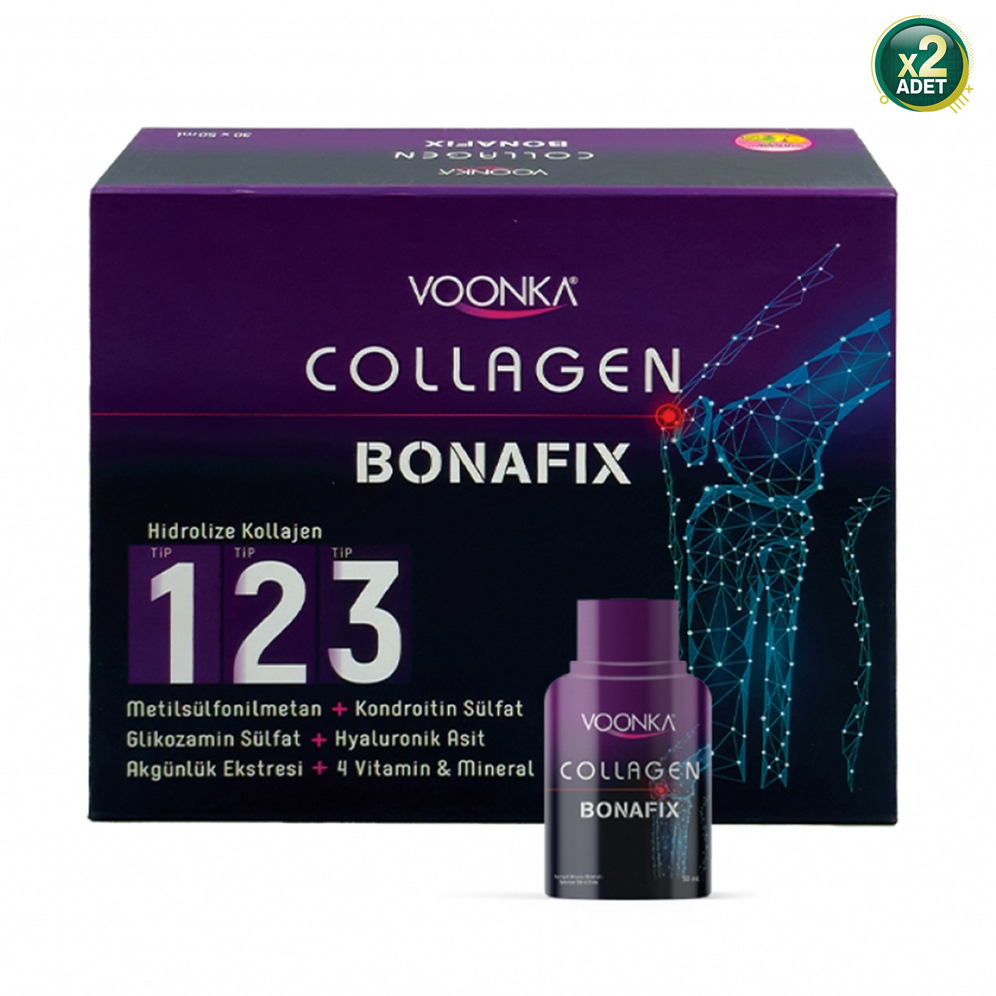 Voonka Collagen Bonafix 50 ml - 30 Adet 2 Adet - Aromalı