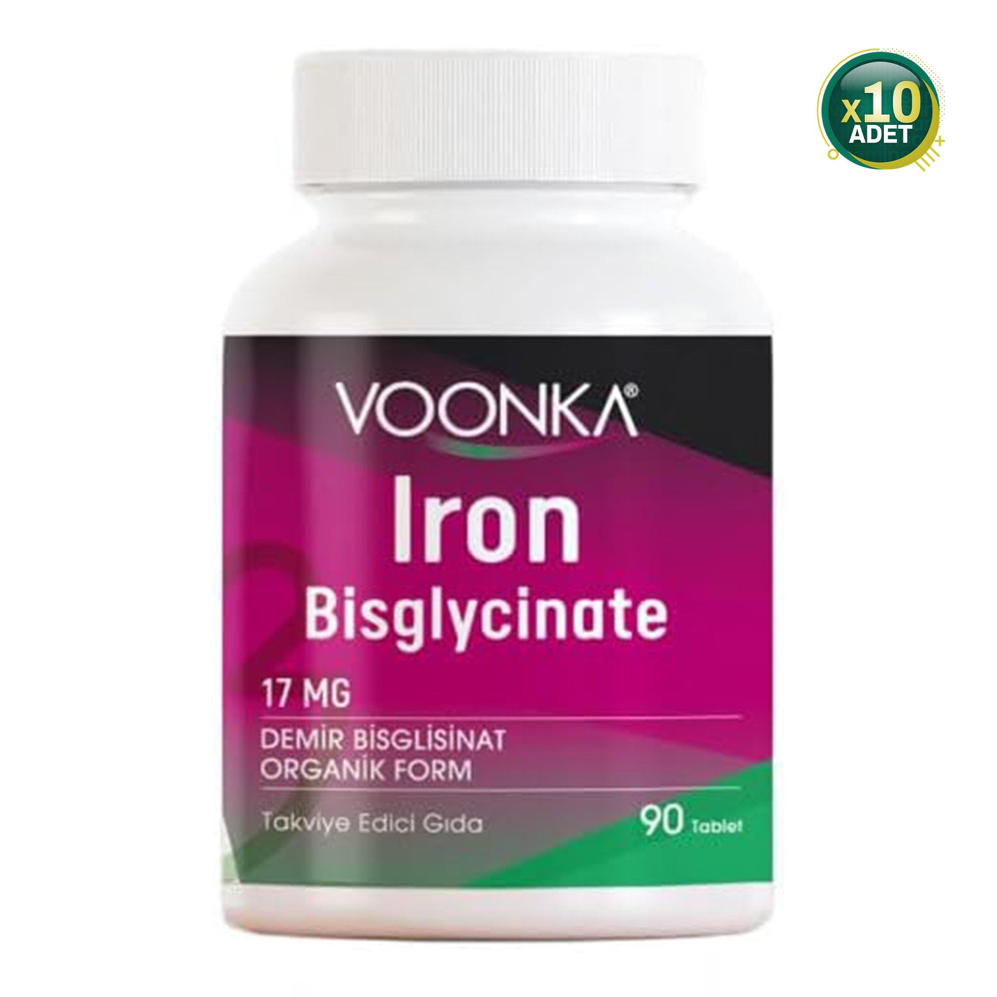 Voonka Iron Bisglycinate 90 Tablet 10 Adet