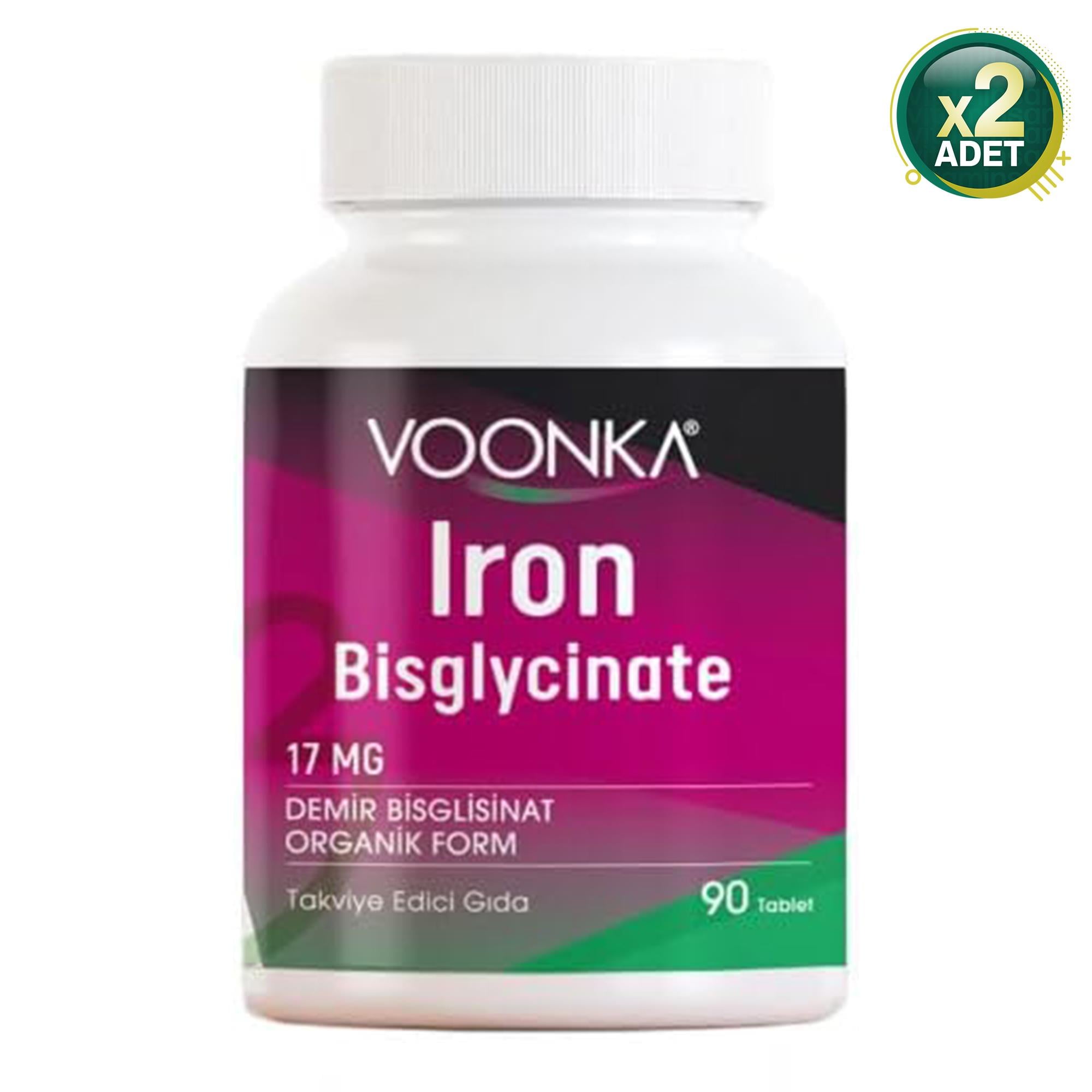 Voonka Iron Bisglycinate 90 Tablet 2 Adet