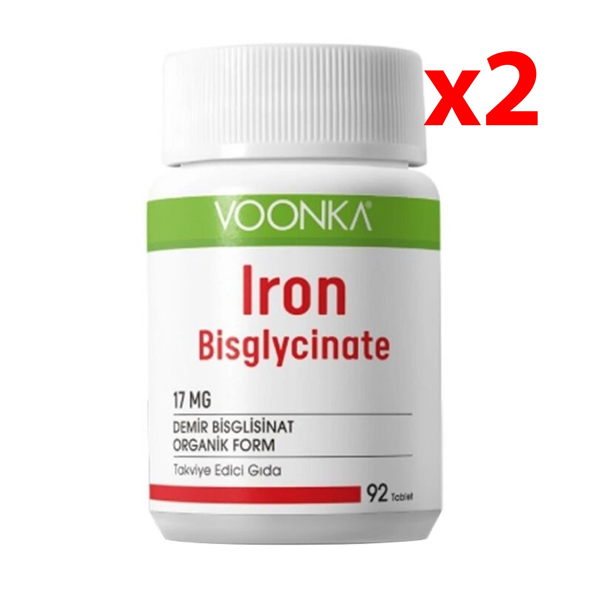 Voonka Iron Bisglycinate Demir 92 Kapsül 2 Adet