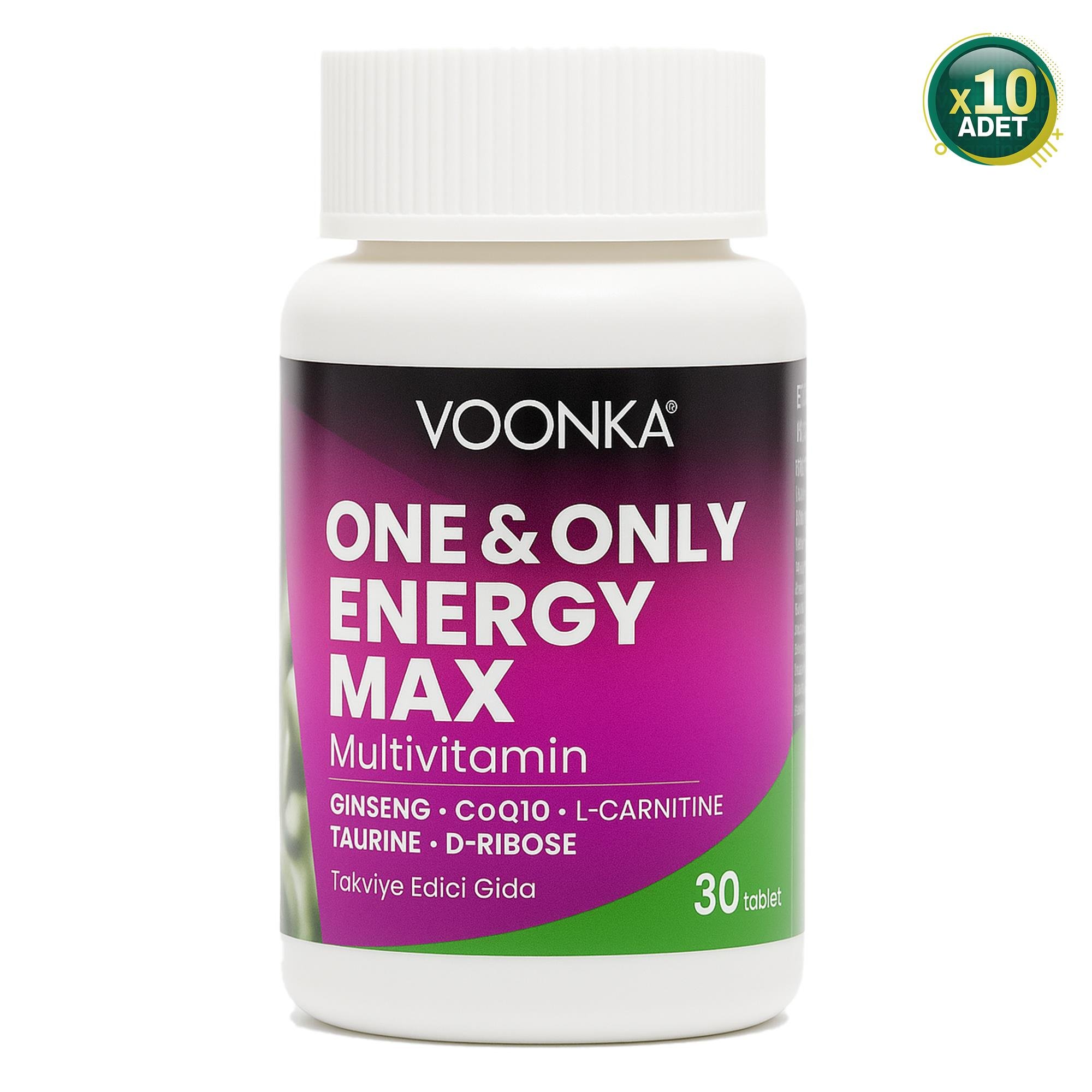 Voonka One&Only Energy Max MultiVitamin 30 Tablet 10 Adet