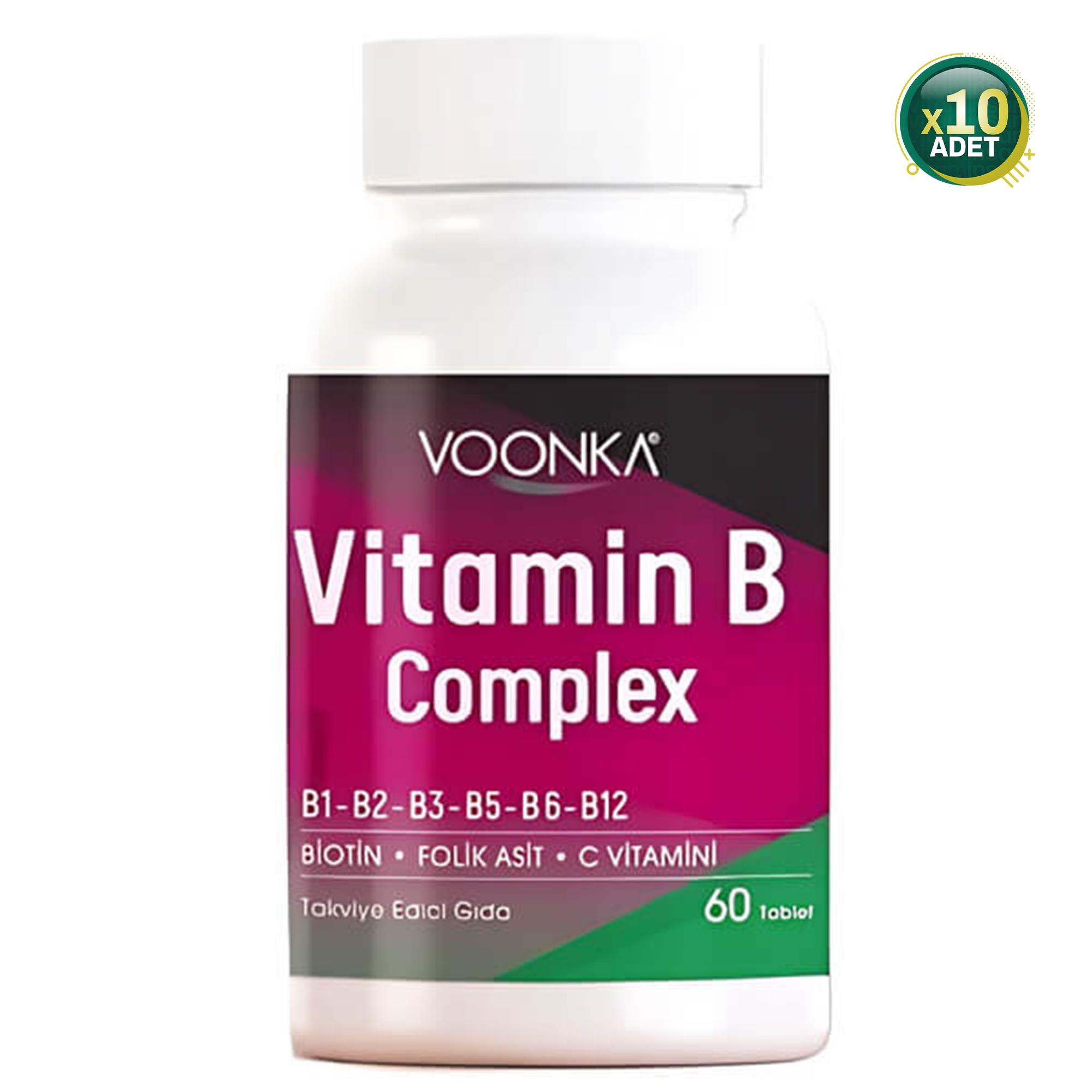 Voonka Vitamin B Complex 60 Tablet 10 Adet