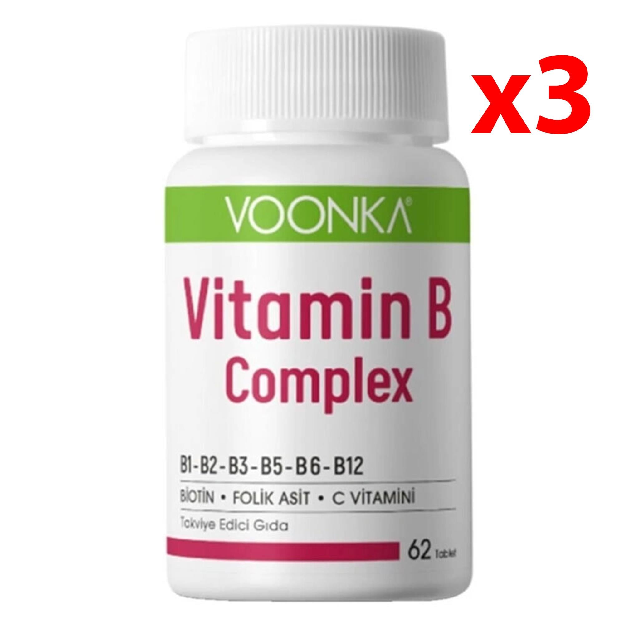 Voonka Vitamin B Complex 62 Tablet 3 Adet