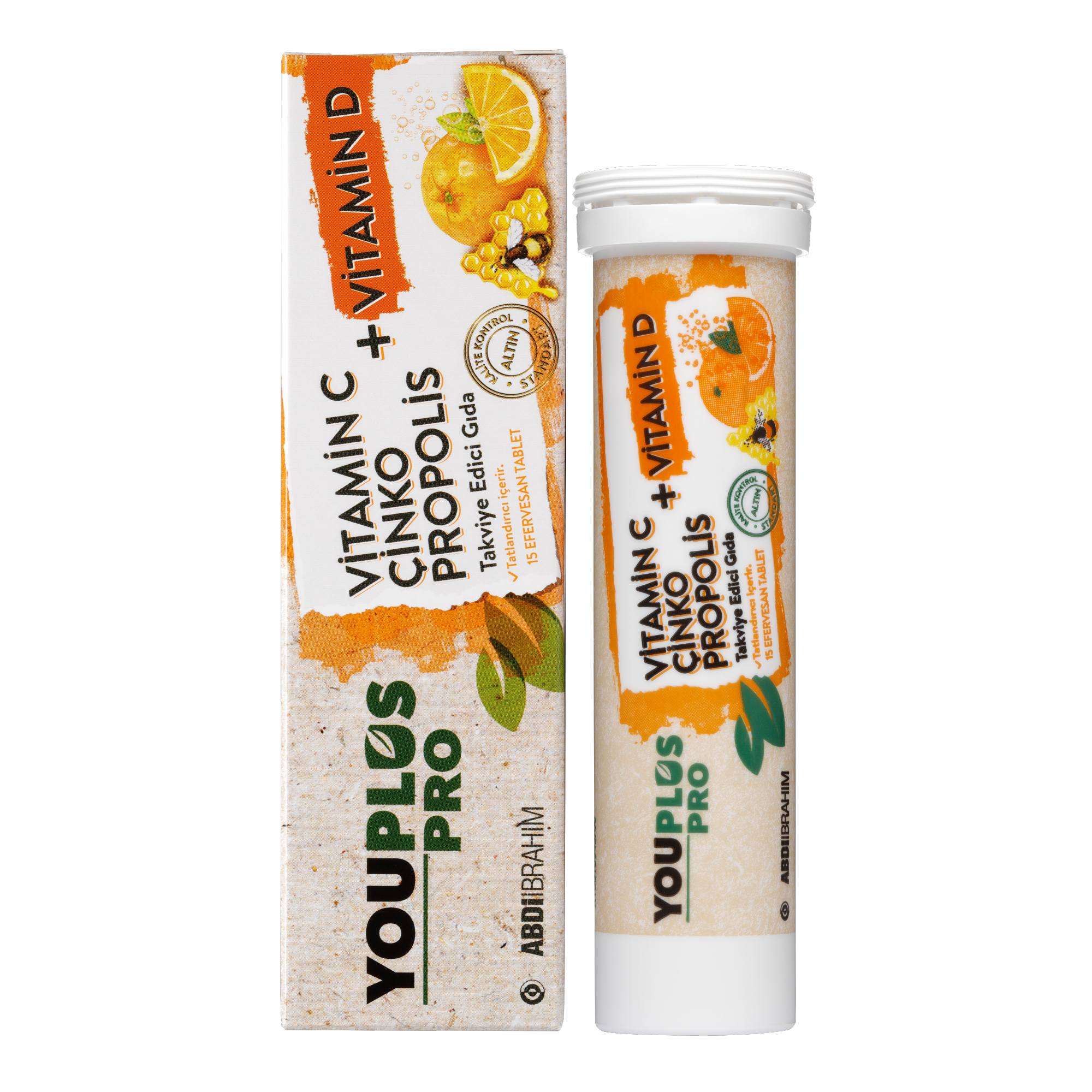YouPlus Pro Vitamin C Çinko Propolis Takviye Edici Gıda 15 Tablet