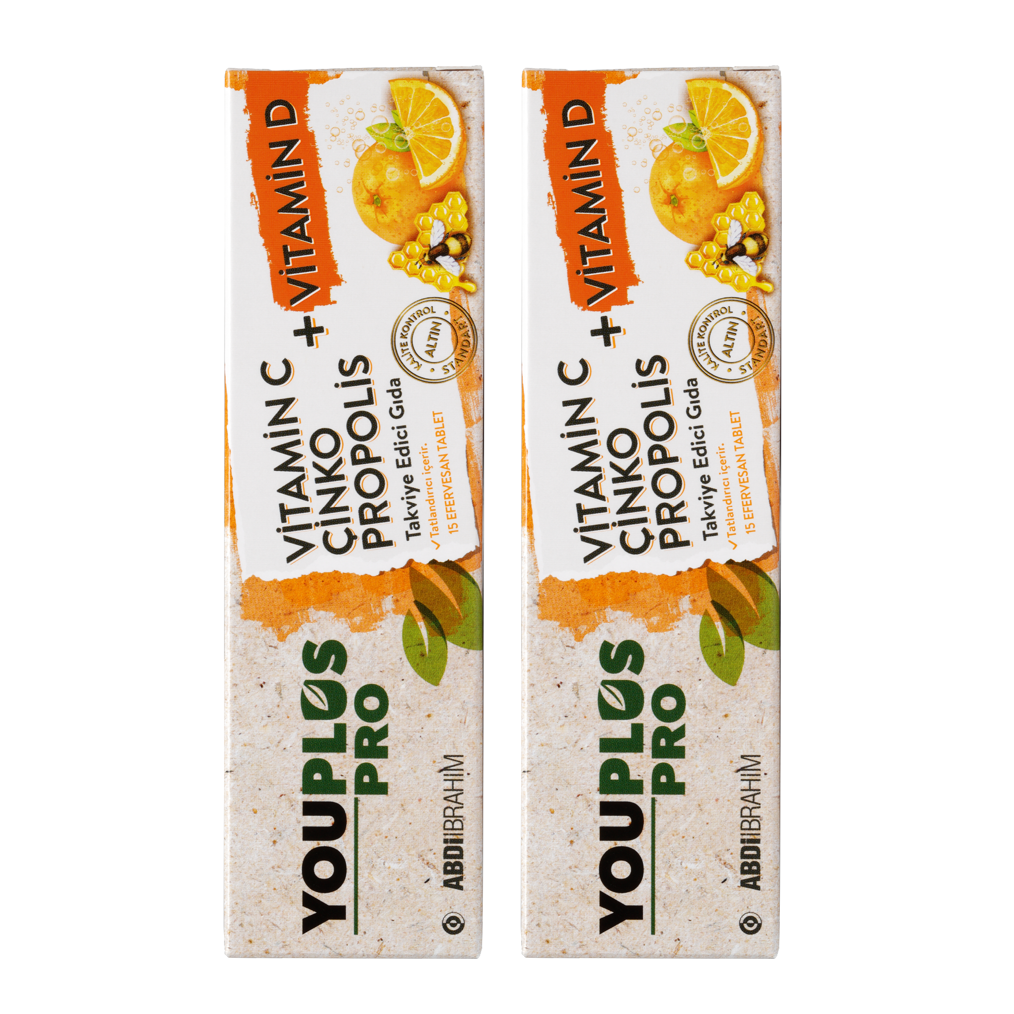 YouPlus Pro Vitamin C Çinko Propolis Takviye Edici Gıda 15 Tablet 2 Adet