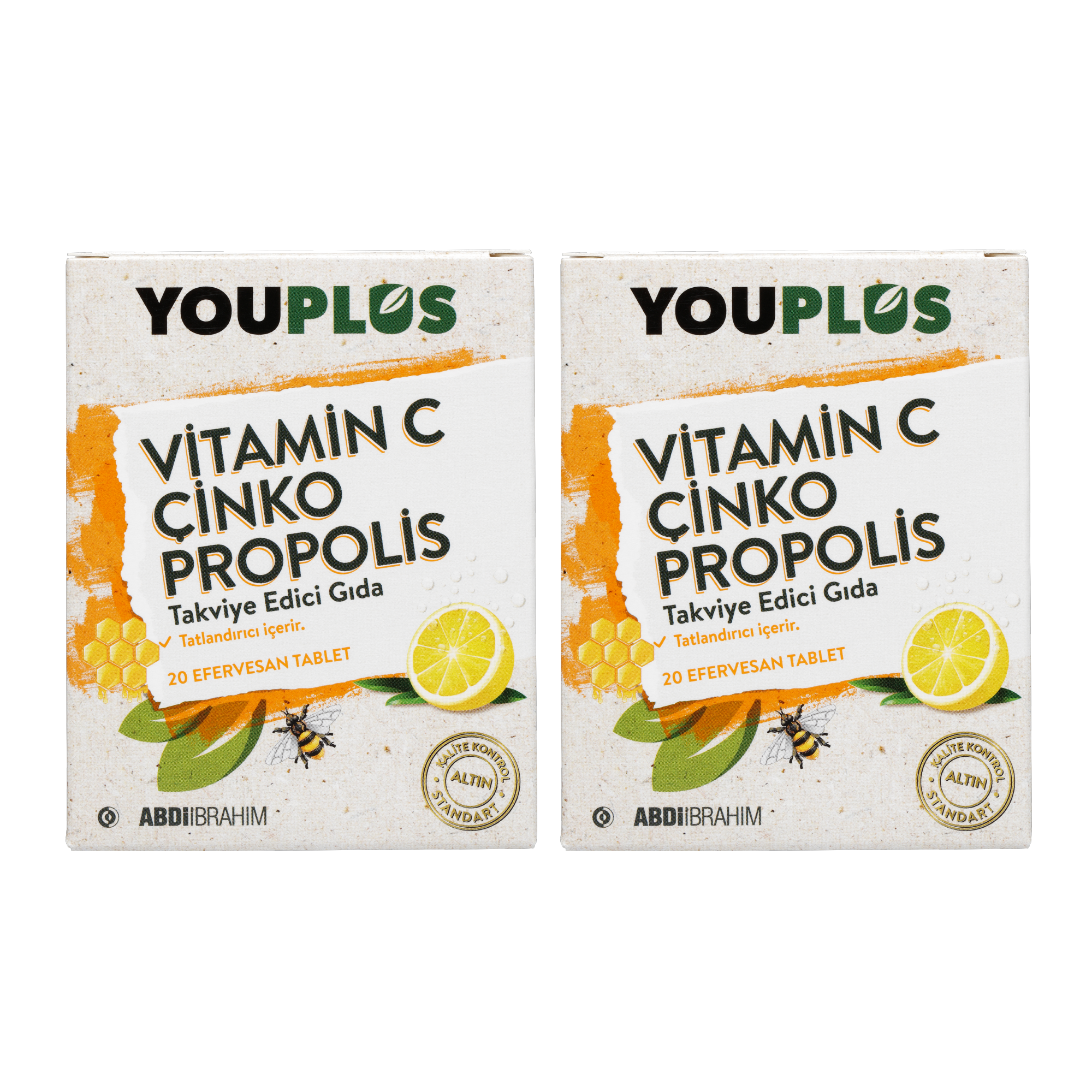 Youplus Vitamin C Çinko Propolis 20 Efervesan Tablet 2 Adet