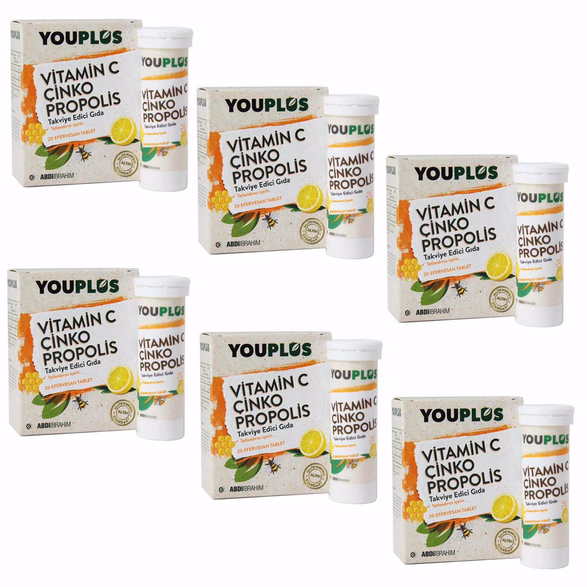Youplus Vitamin C Çinko Propolis 20 Efervesan Tablet 6'lı