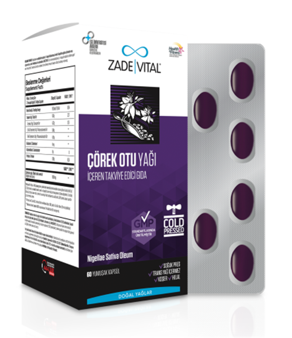 Zade Vital Çörek Otu Yağı Blister 60 Kapsül