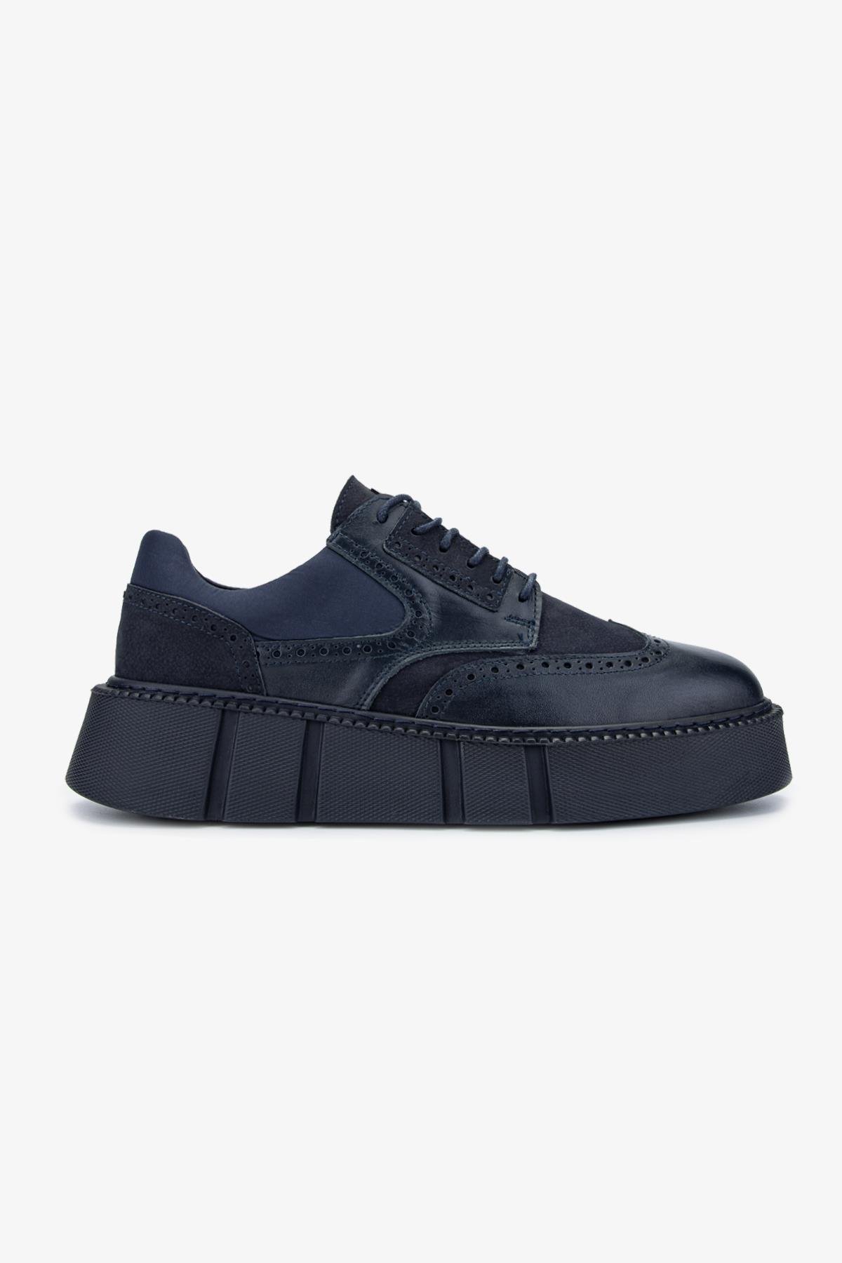 Valmenti Erkek Hakiki Deri Lacivert Sneakers & Spor Ayakkabı