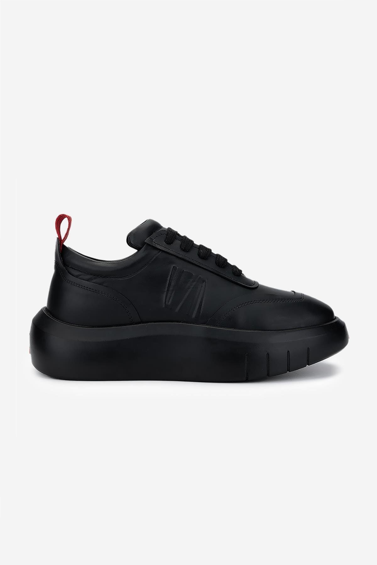 Valmenti Erkek Hakiki Deri Siyah Sneakers & Spor Ayakkabı