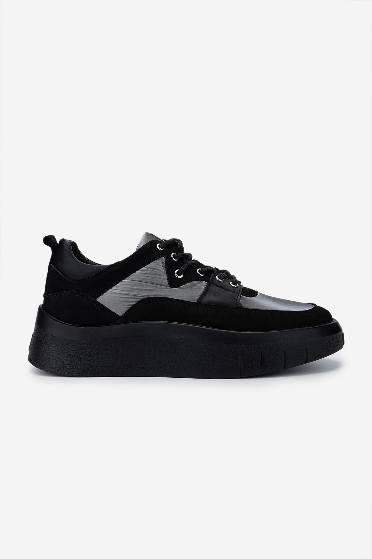 Valmenti Erkek Hakiki Deri Siyah Sneakers & Spor Ayakkabı
