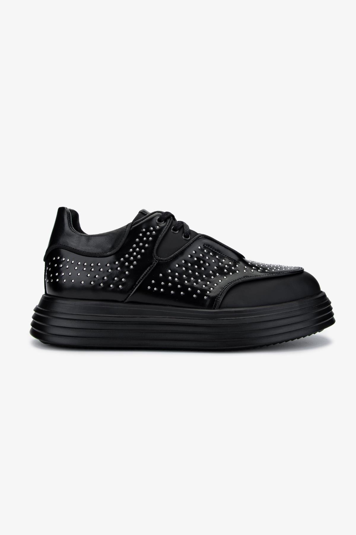 Valmenti Erkek Hakiki Deri Siyah Sneakers & Spor Ayakkabı