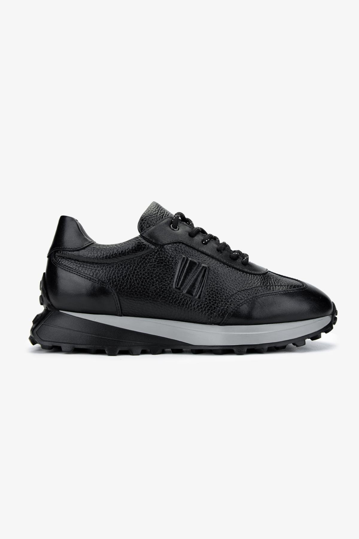 Valmenti Erkek Hakiki Deri Siyah Sneakers & Spor Ayakkabı