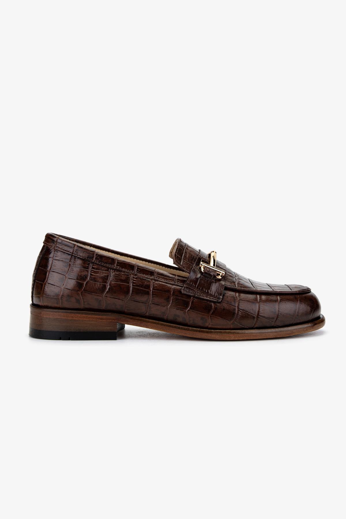 Valmenti Kadın Hakiki Deri Taba Loafer Ayakkabı