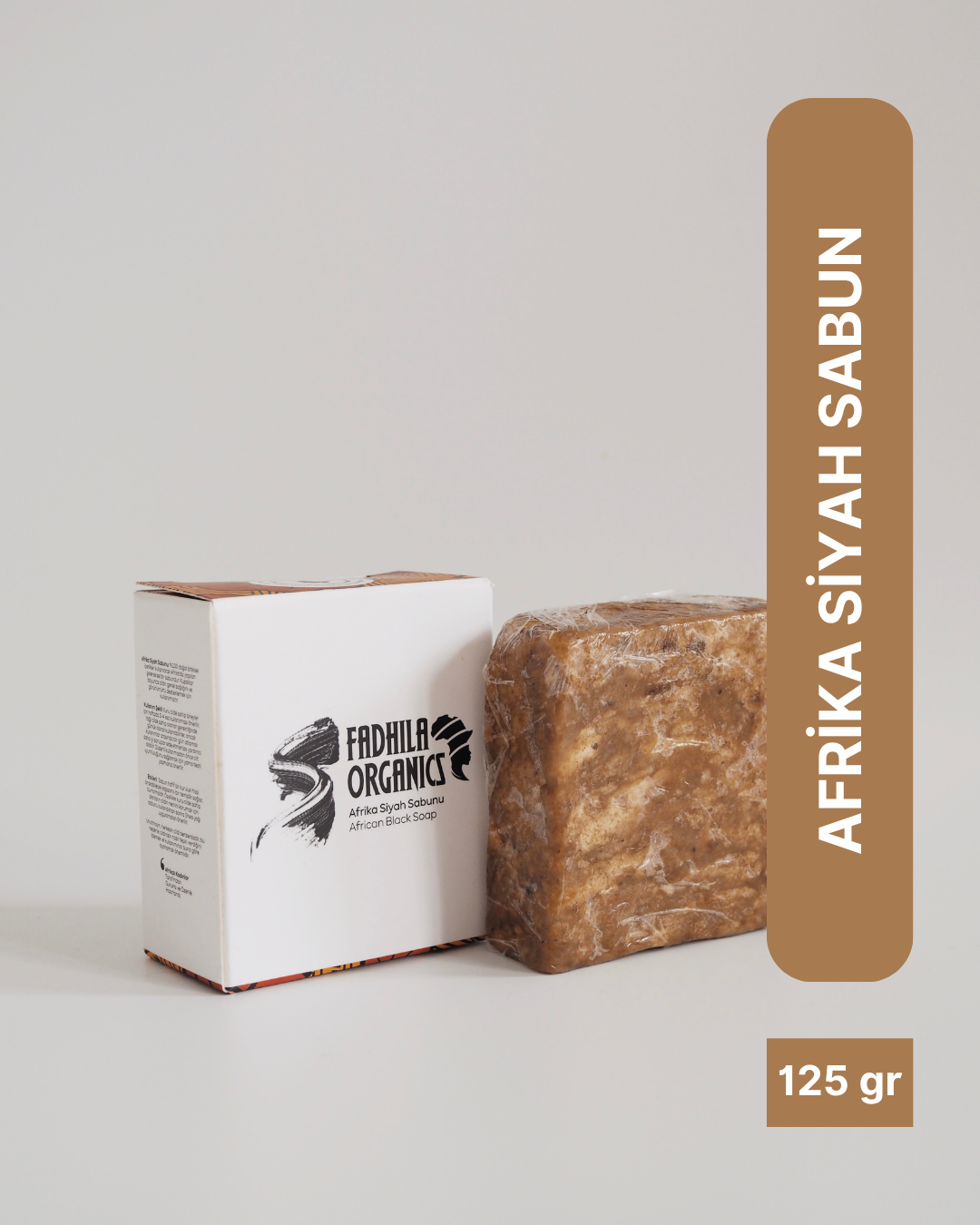 125gr - Afrika Siyah Sabun, %100 Saf ve Doğal