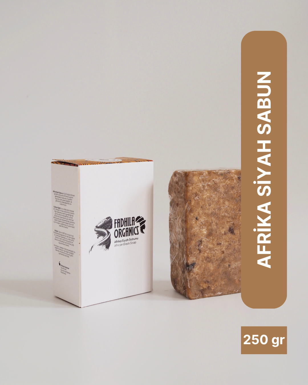 250gr - Afrika Siyah Sabun, %100 Saf ve Doğal
