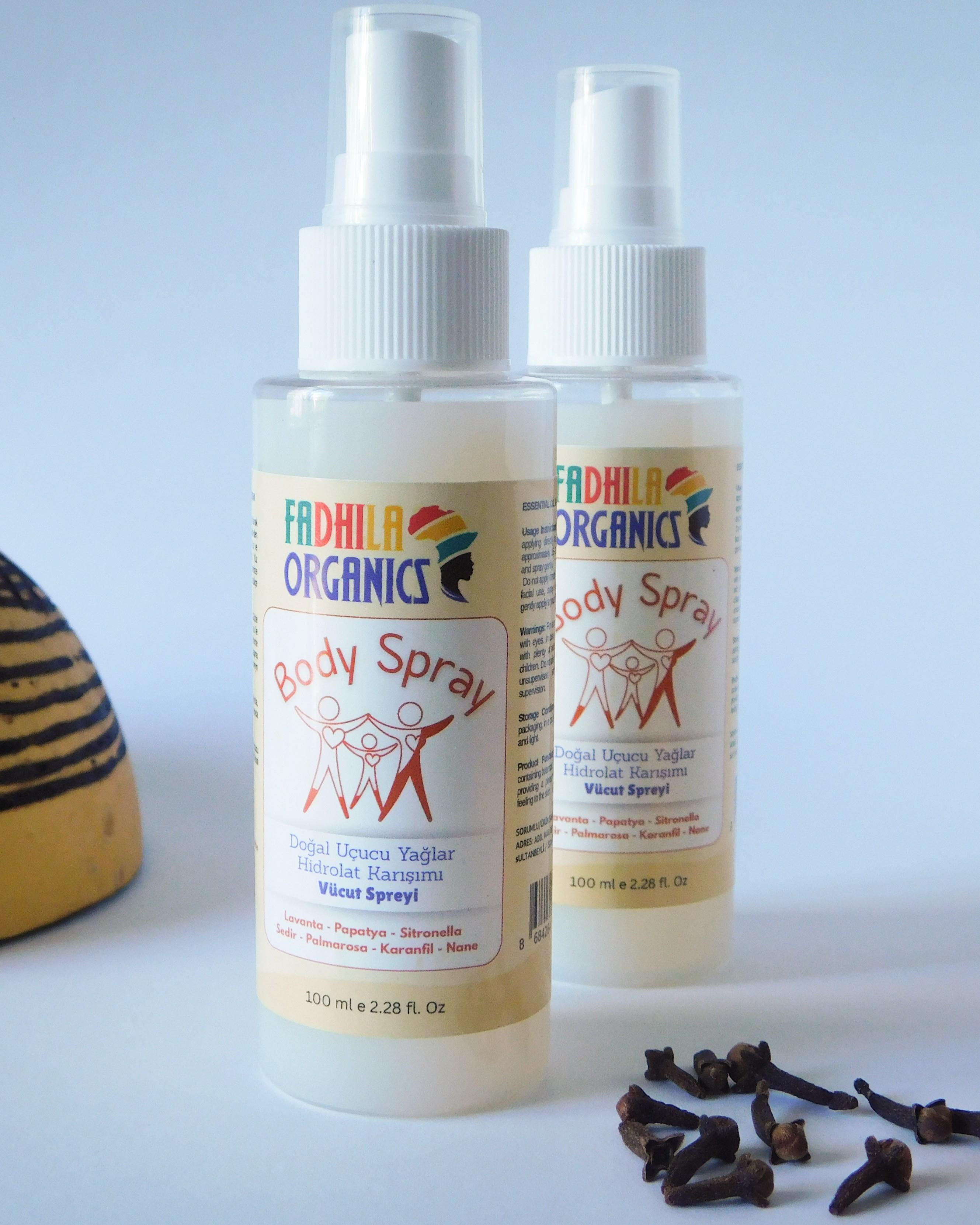 Body Spray - Doğal Uçucu Yağlar  Hidrolat Karışımı  Vücut Spreyi 