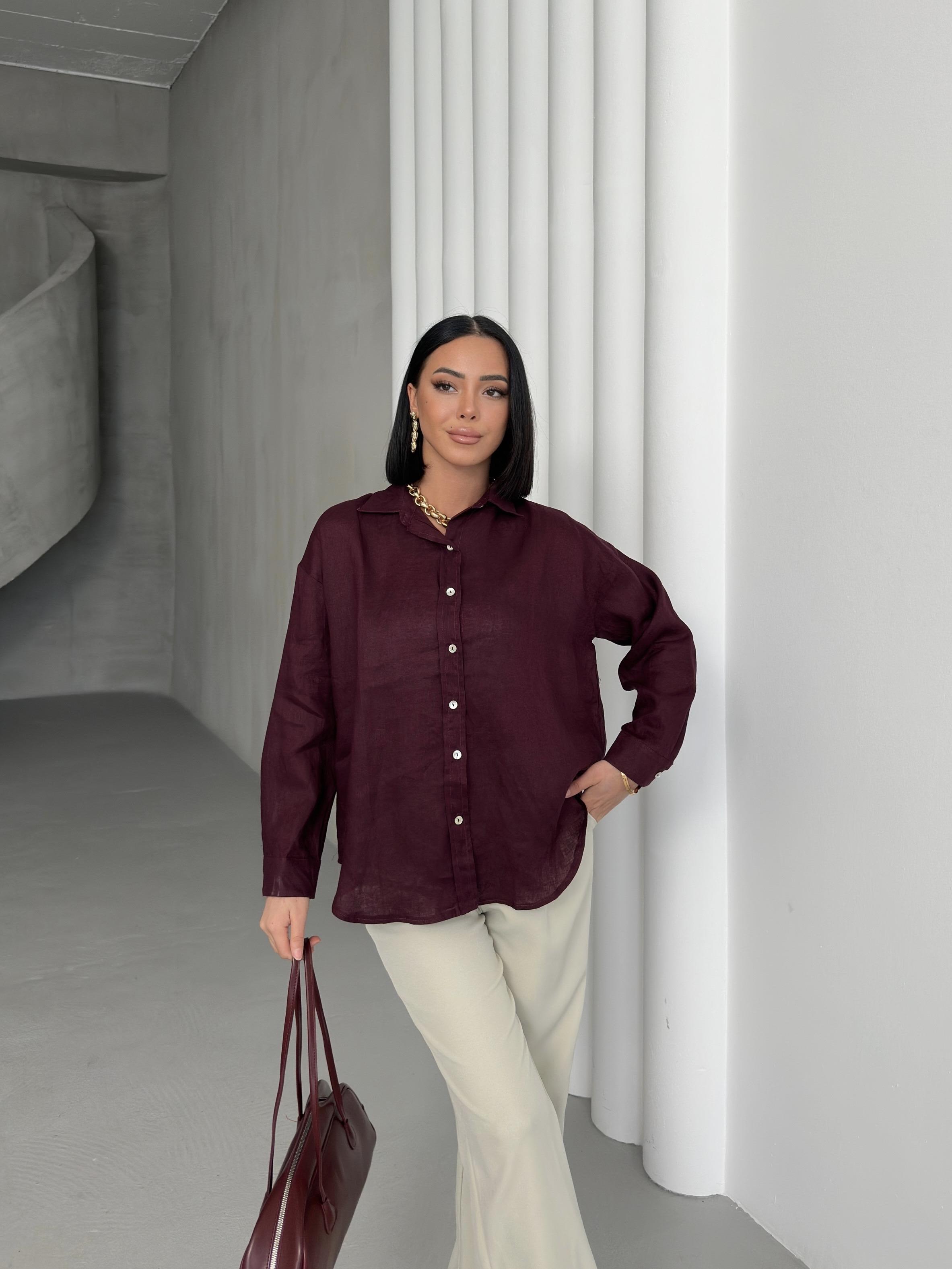 Keten Oversize Gömlek