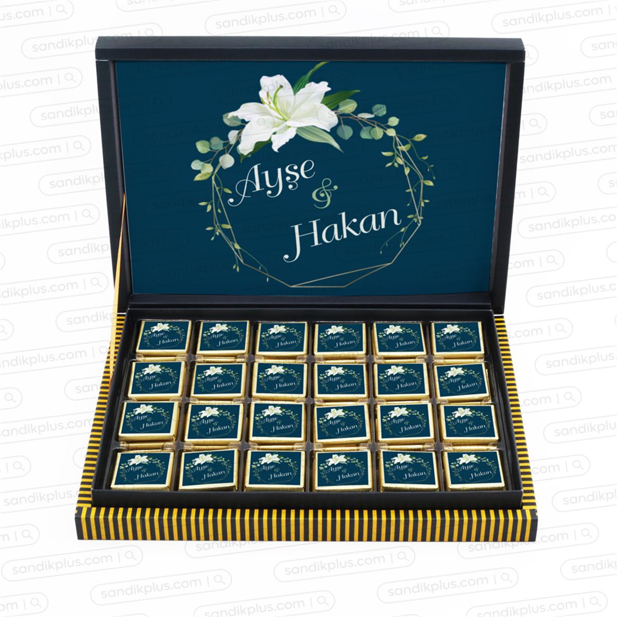 Söz, Nişan, Yüzük Takma Çikolatası (72 Adet) - Özel Baskı ve Sargılı Sütlü Madlen