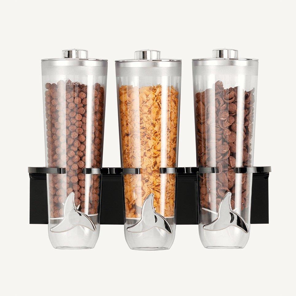 3'lü Cornflaks Aleti-Duvara Monteli Siyah