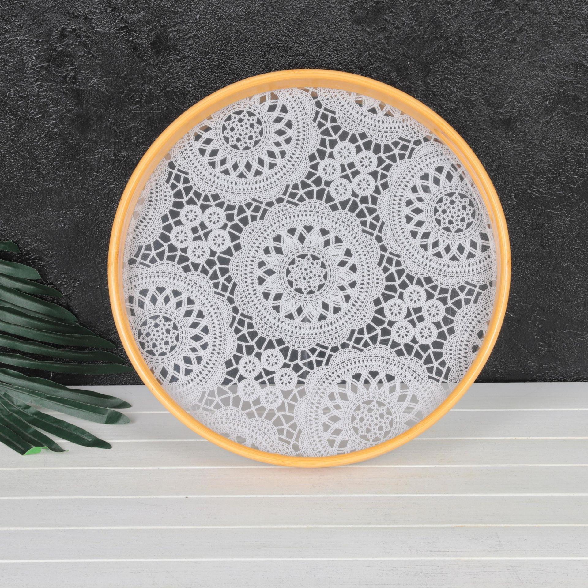 F/1 2Lİ BAMBU DANTEL TEPSİ*12