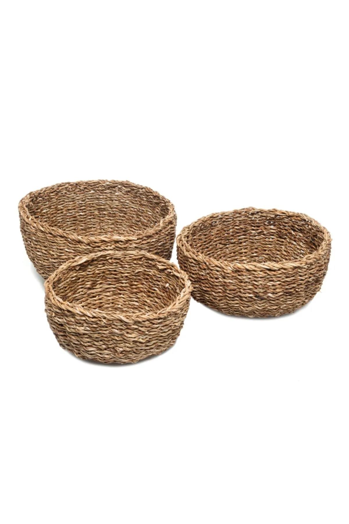 F/6 ARADA MİEN 3 LÜ OVAL HASIR SEPET 1*24