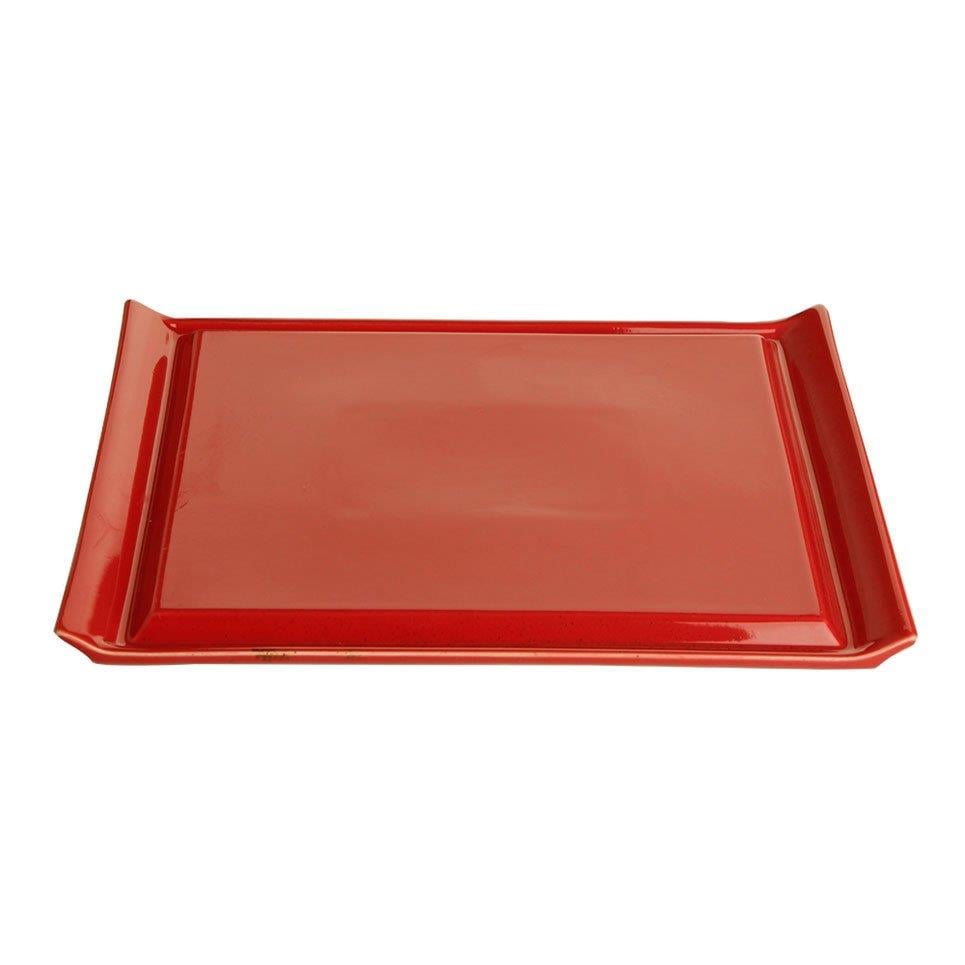 Porselen Kırmızı Biftek Tabağı