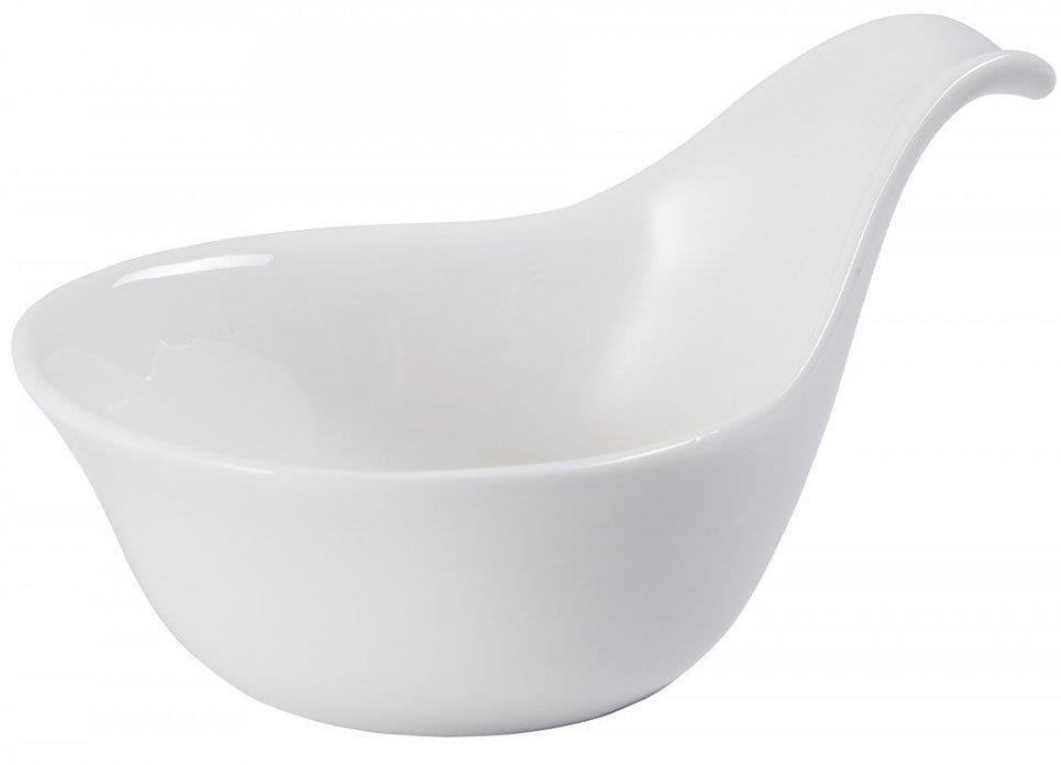 Porselen Minimal Kaşık Kase Beyaz