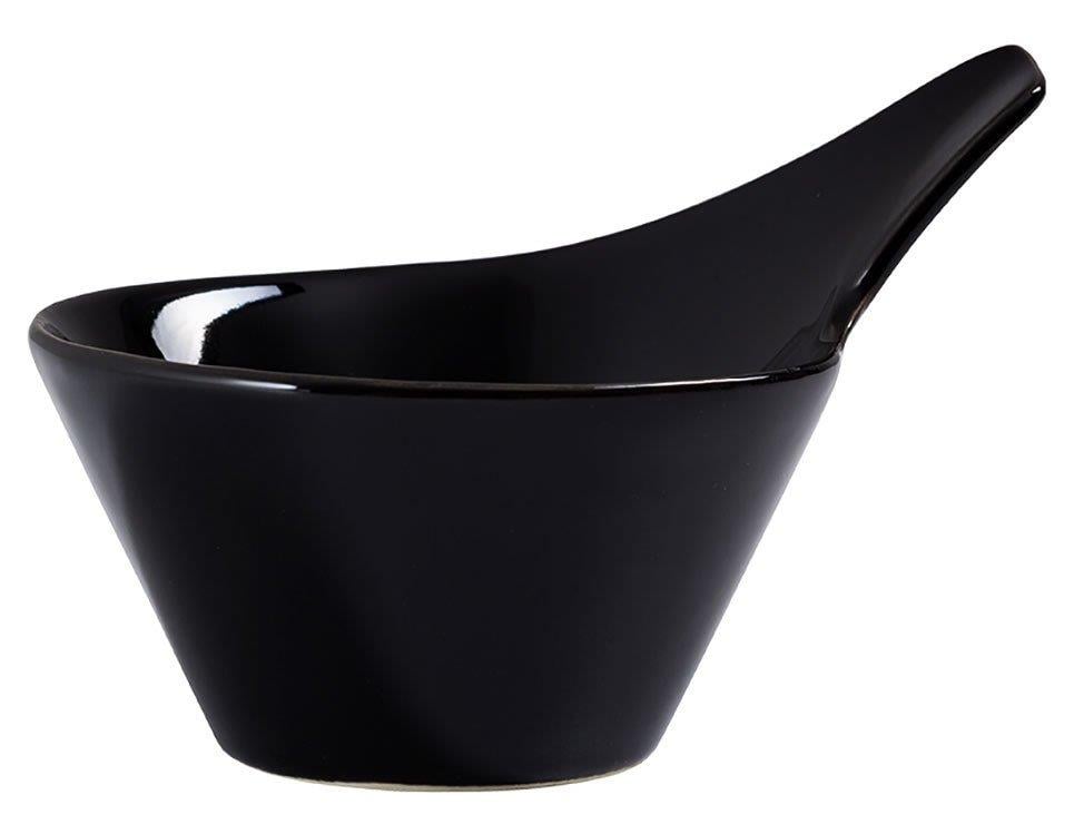 Porselen Minimal Kaşık Kase Siyah