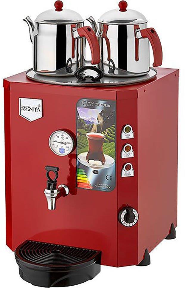 2 Demlikli Jumbo Çay Kazanı Makinesi 23 Litre Şamandıralı (Damacanadan Su Alma)