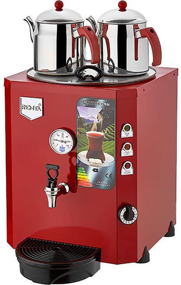 2 Demlikli Jumbo Çay Kazanı Makinesi 23 Litre Şamandıralı (Şebekeden Su Alma)