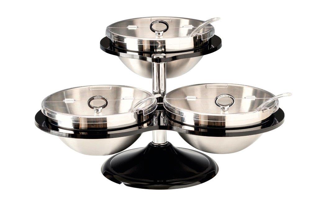 3'lü Çelik Kaseli Kapaklı Teşhir Standı