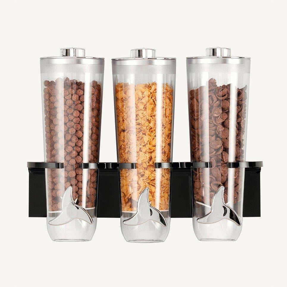 3'lü Cornflaks Aleti-Duvara Monteli Siyah