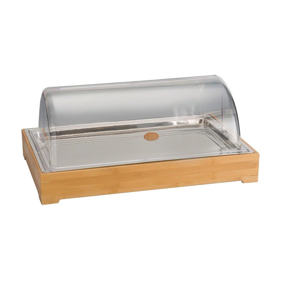 Ahşap Altlı Polikarbonat Rolltop Kapaklı Soğutucu Teşhir