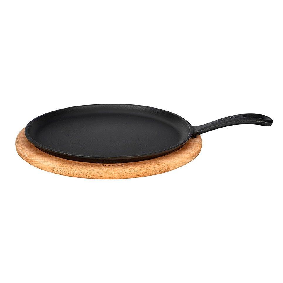 Ahşap Altlıklı Yuvarlak Pizza / Krep / Pankek Tavası