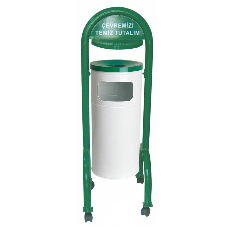 Boyalı Şapkalı Çöp Kovası